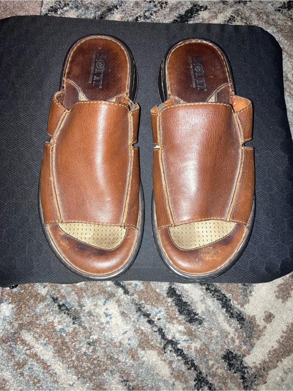Born Men’s Brown Leather Slip-On Sandals